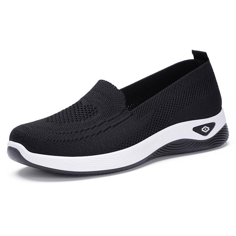 Женские туфли на плоской подошве Slip On Go Walk Shoes для женщин Удобные кроссовки для ходьбы Повседневная обувь из пеноматериала с эффектом памяти Вязаные балетки на низкой танкетке Легкие мокасины