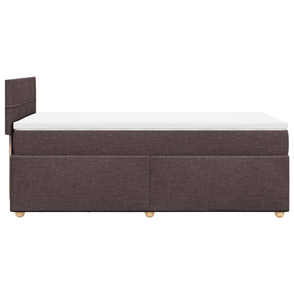 Box Spring Bed with Mattress Dark Brown 100x200 cm Fabric