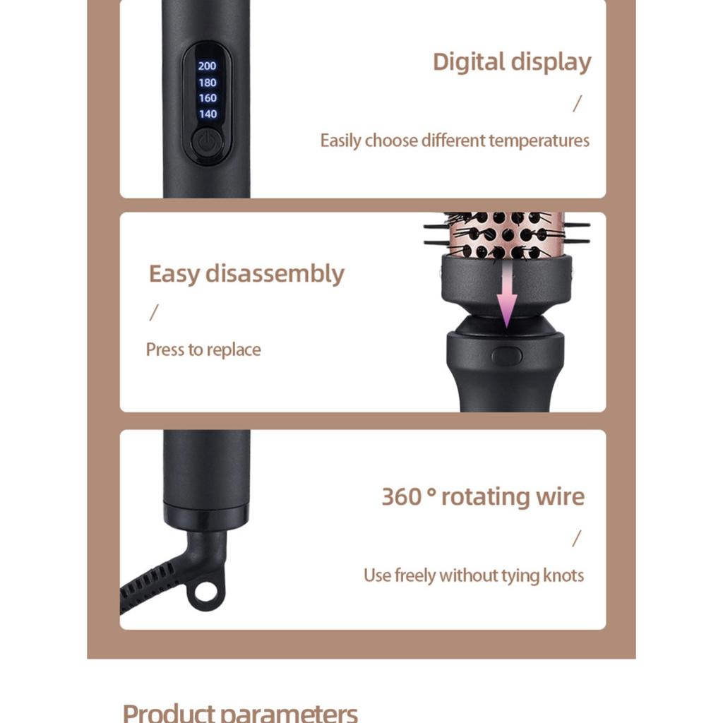 Набор из 5 сменных плоек для завивки - Создавайте глубокие волны, банановые локоны, афро-локоны с помощью расчески-лопатки для распутывания, многофункциональный инструмент для укладки волос