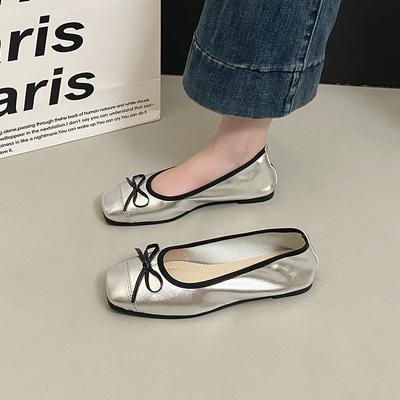 Балет бабочка весна и осень новая юбка одинарная обувь женская французская фея 2025 плоские туфли бабушки шапочка обувь мягкий