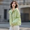 Однотонное короткое пальто для женщин Корейская свободная модная повседневная универсальная куртка с капюшоном Верх