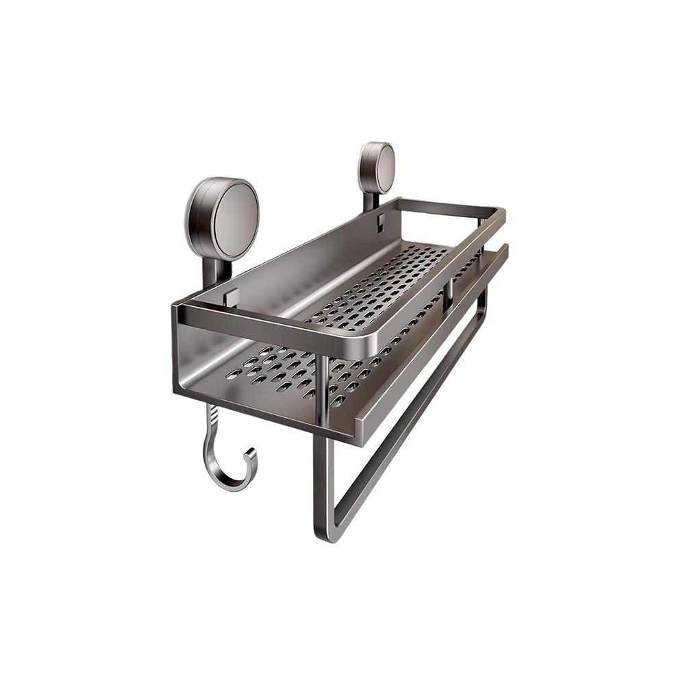 No Drilling Bathroom Shelf Aluminum Toilet Storage Rack Multifunctional Wall Shampoo Holder