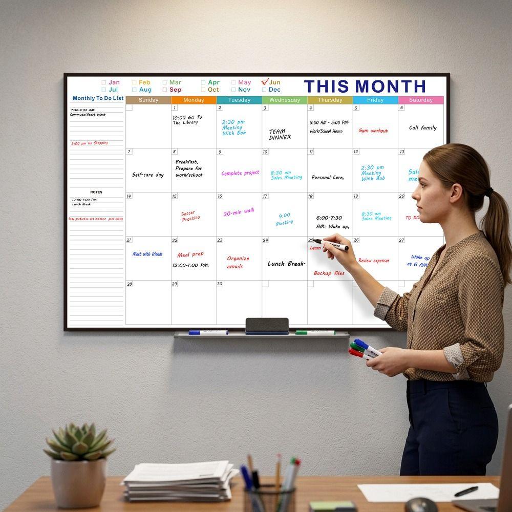 Tear Resistant Monthly Planner Board Waterproof Dry Erase Calendar Planner Home