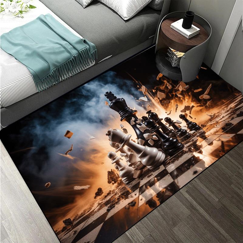 Интеллектуальная игра Шахматы Печатный Ковер Король Королева Ладья Слон Конь Пешка Гостиная Диван Сетка Напольный Коврик ковры