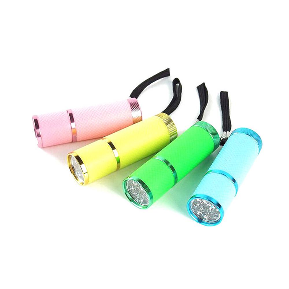 Mini Flash Light for LED UV Gel Curing Lamp Light Handheld Nail Dryer Nail Flashlight 9 LEDs 395nm UV Flashlights