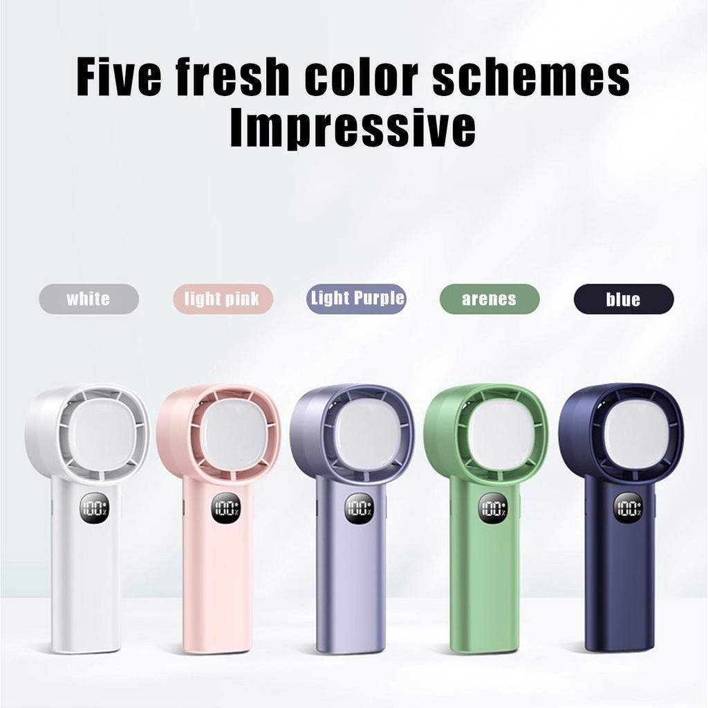 Small Fan High-speed Handheld Fan Outdoor Portable Handheld Charging Model with Digital Display Strong Wind Long Battery Life
