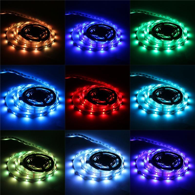 2M/1M/0.5M 3 Sizes RGB LED Wireless Remote Control Neon Interior Light Lamp Strip Lights Car Decor