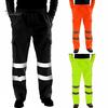 Puntos Men Casual Sanitation Worker Reflective Strips Trousers Fleece Jogging Pants