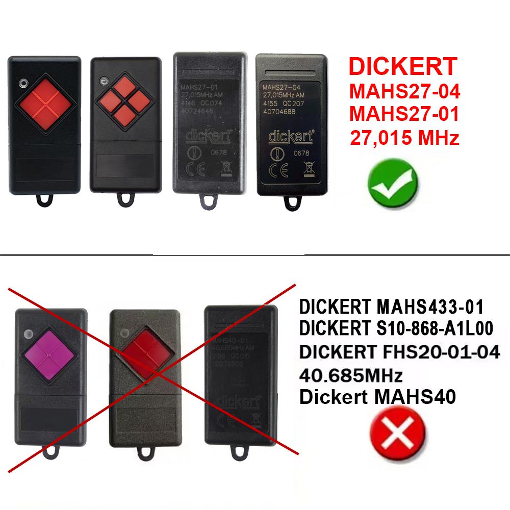 Dickert MAHS27 MAHS27-01 MAHS27-04 27.015МГц Ручной Передатчик Пульт Дистанционного Управления Гаражом 27МГц Открыватель Ворот Двери
