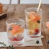 300ml/350ml Elegant Drinking Glasses Sunflower Pattern Relief Glass Cup Transparent Beverage Cold Drink Cups Whiskey Beer Mugs