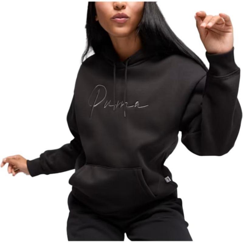 Puma Худи Tonalscript с вышивкой букв и капюшоном на шнурке, пуловер, толстовка, мужские худи, черный 684401-01