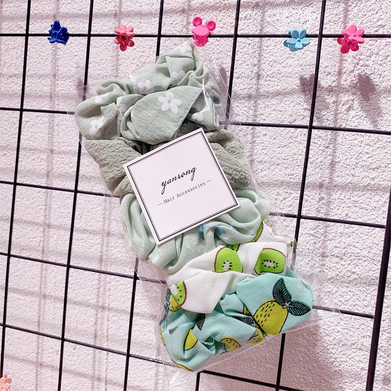 Новые 5 шт./компл. резинки для волос ярких цветов с принтом для женщин, милая повязка для волос, держатель для хвоста, эластичная резинка, модные аксессуары для волос