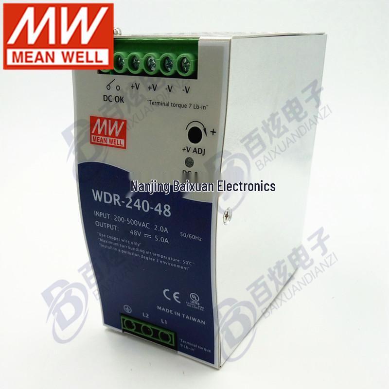 Mingwei WDR-240-48 240 Вт 48 В 5 А Однофазный вход 380 В PFC Тонкий блок питания на DIN-рейку