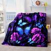 Pink Roses And Hearts Blanket Flannel Blanket for bed, sofa, Camping, Hiking, Picnic Essentials, gift for family Fan gifts