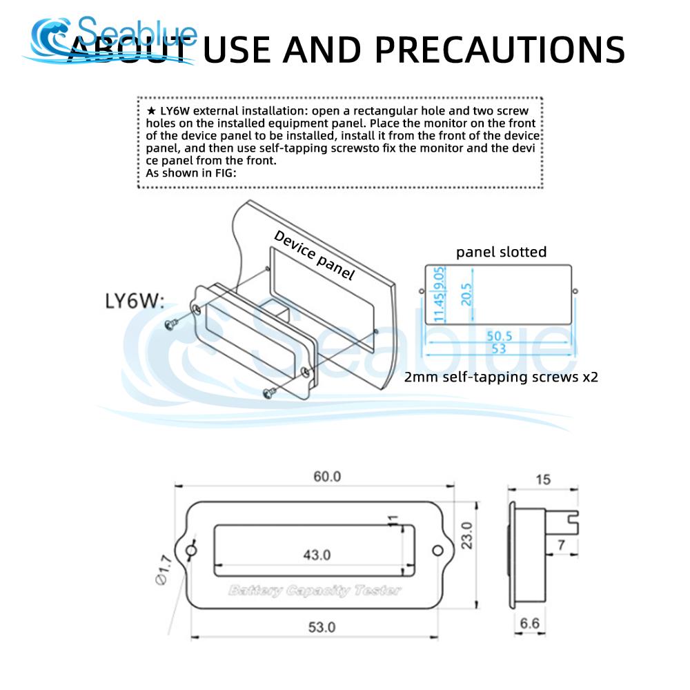 Тестер емкости аккумулятора LY6W с ЖК-дисплеем, вольтметр для 12-48 В, 3-15S свинцово-кислотных и литиевых аккумуляторов, регулируемый монитор питания