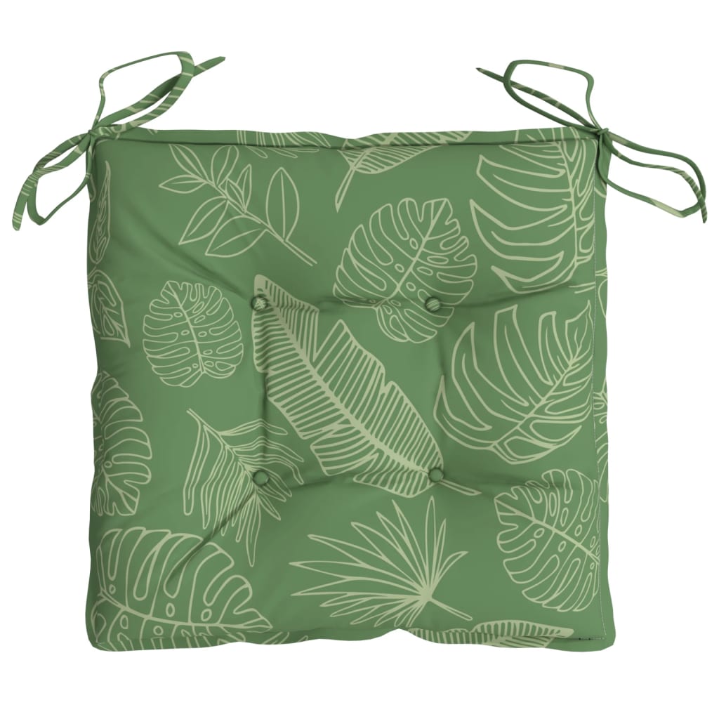 Seat Cushion Set 2 pcs Leaf Pattern 50x50x7 cm Fabric