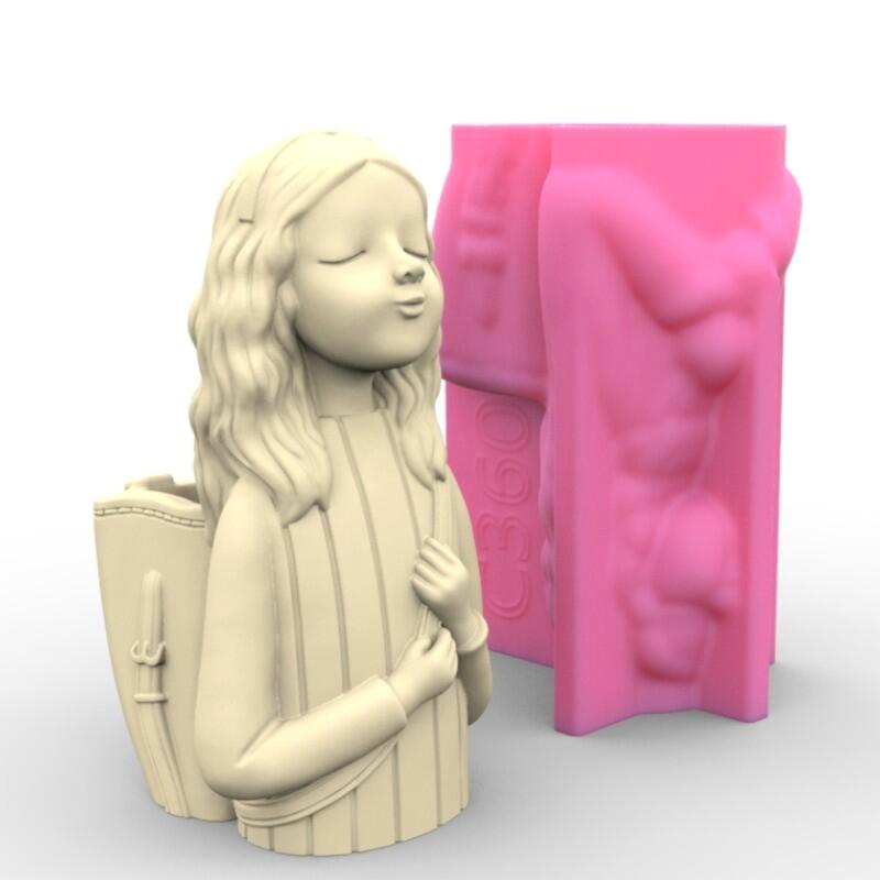 Бетонная силиконовая форма для маленькой девочки, сочный цветочный горшок, глиняная цементная штукатурка, формы для домашнего сада, цветов