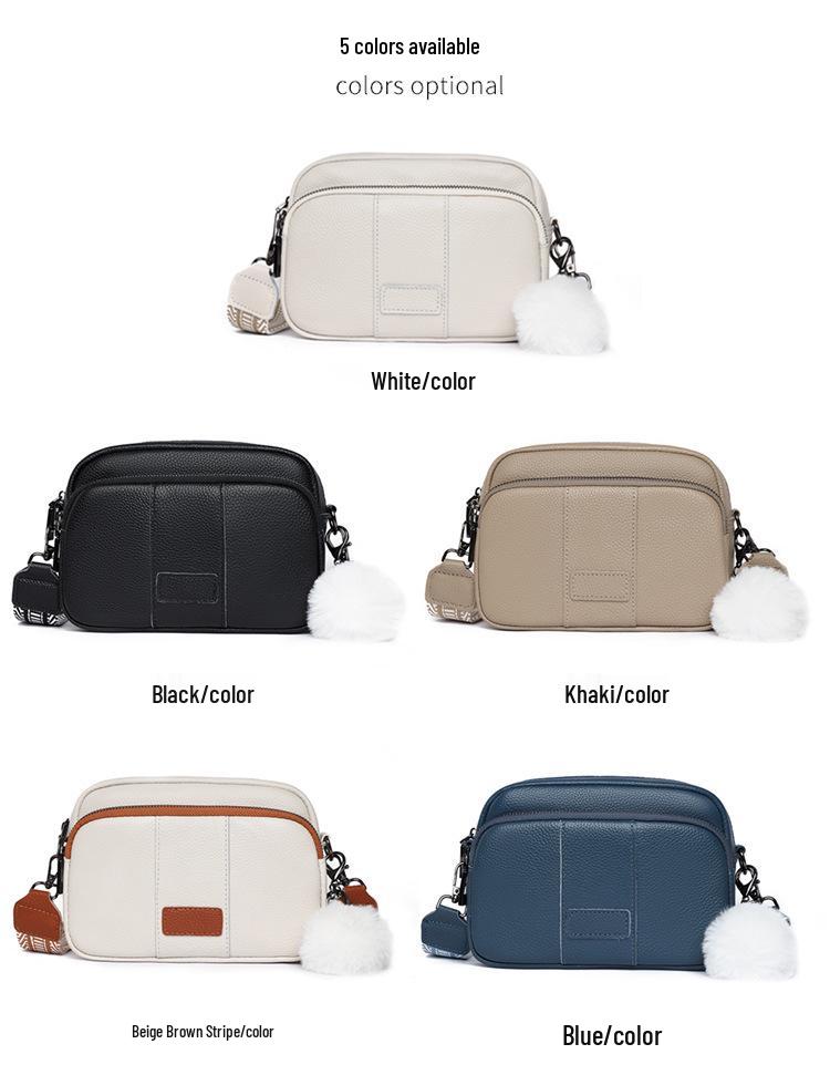 Женская сумка из натуральной кожи через плечо и кроссбоди - Модная однотонная, маленький квадратный дизайн