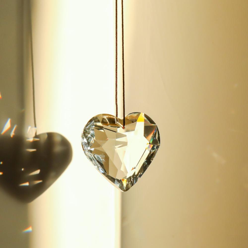 45mm Crafts Hanging Pendant Heart Hanging Heart Suncatcher Dreamy Crystal Wind Chime Xmas Gift