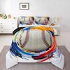 Erosebridal Sports Bedding Set for Boys Twin,Baseball Basketball Comforter Set Soccer Football Bedding Comforter Sets for Kids Teens Men,Red