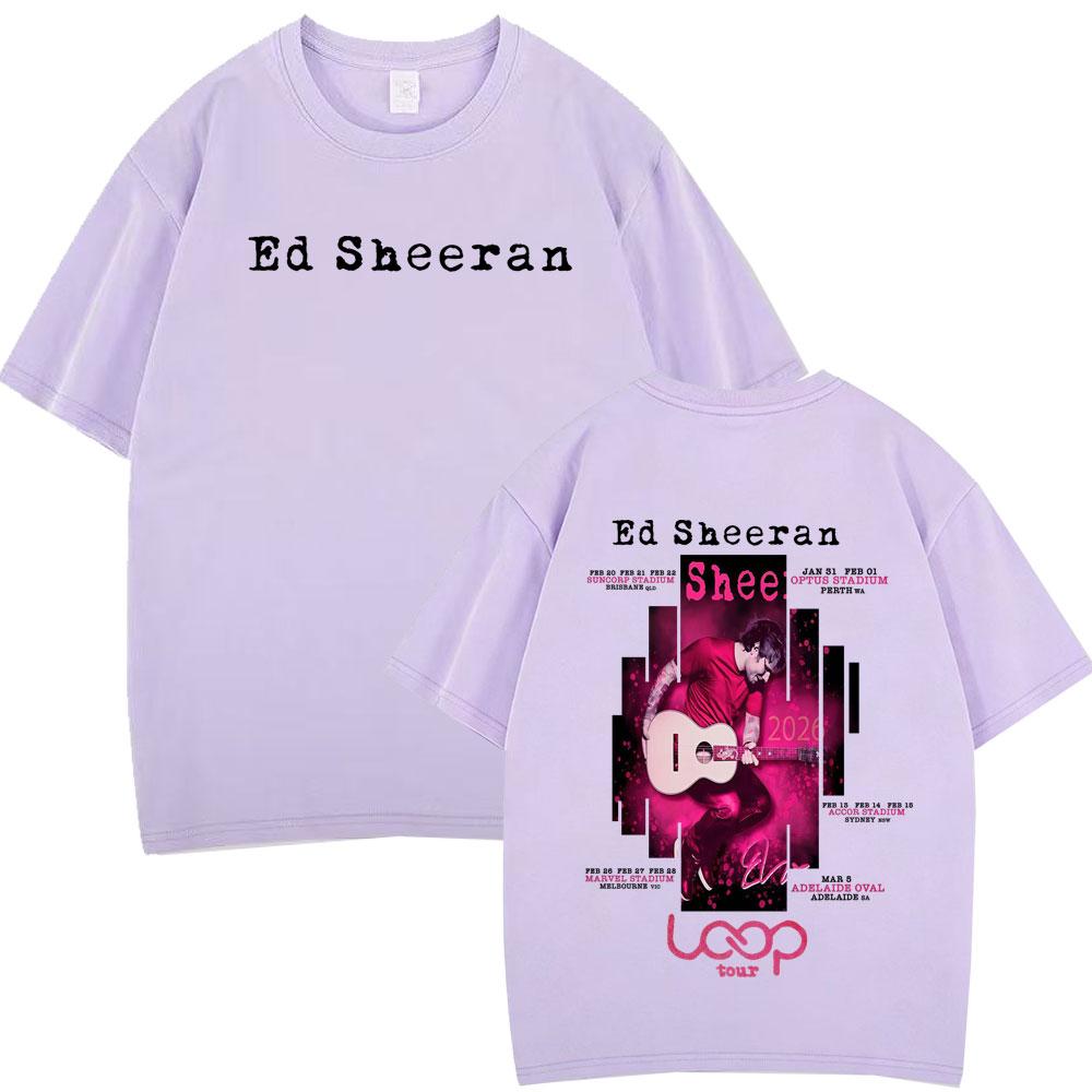 Ed Sheeran Loop Tour 2026 Merch Tshirts Men Women Fashion Hip Hop Tshirt 100 Cotton Oversized ONeck High Quality T Shirts