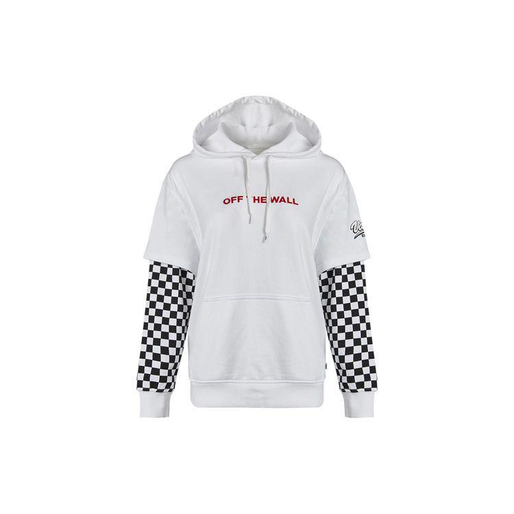 Vans Женские худи с вышитым логотипом в шахматном порядке, белые топы VN0A4UTNWHT