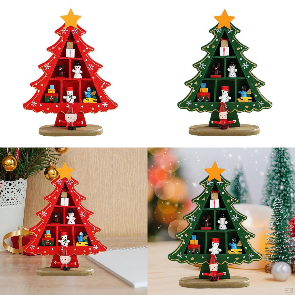 Wooden Christmas Tree Desktop Decor , Ornament, Convenient Easy To Use Mini