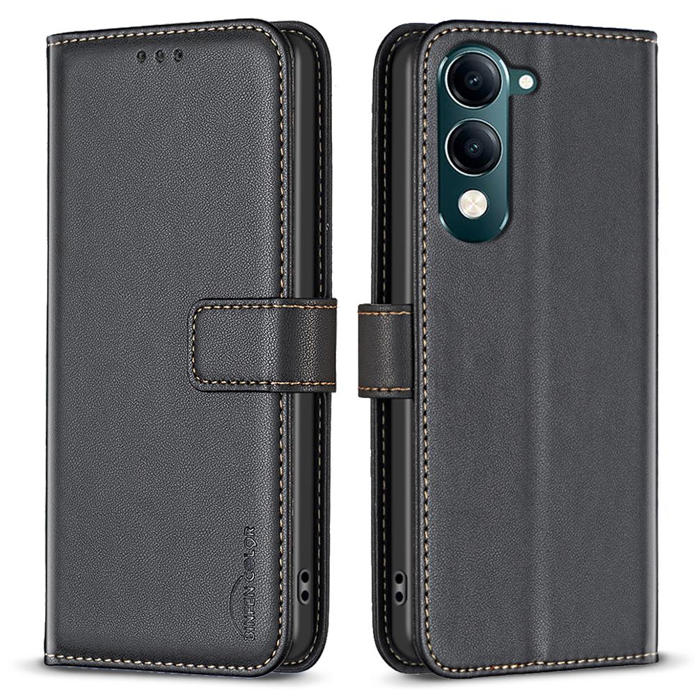 BINFEN COLOR BF17 For vivo Y29s 5G/Y04 4G Case Wallet Folio Flip Leather Cover