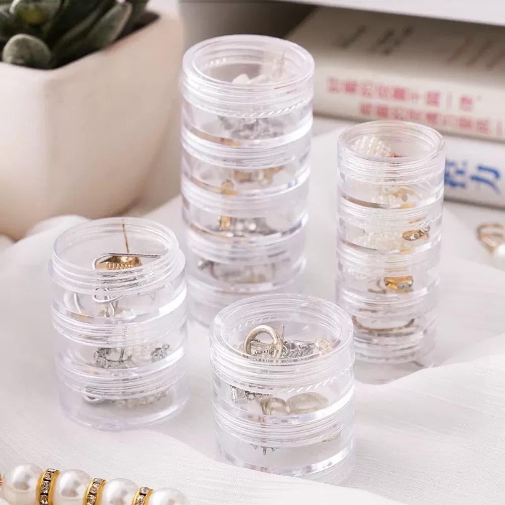 Earrings Clear Stackable Round Eye Cream Box Makeup Organizer Face Cream Box Jewelry Storage Box
