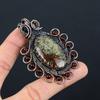 Dragon Blood Jasper Gemstone Pure Copper Wire Wrapped Handmade Pendant Jewelry