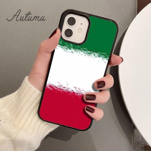 Italian National Flag Phone Case for iPhone 11 12 13 14 Pro Max Mini X XR XS SE 2020 5 6S 7 8 Plus Samsung Galaxy S21 S22 Cover