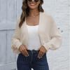 Shawl irregular autumn and winter new cross-border bat sleeve sweater short jacket casual European and American black cardigan short