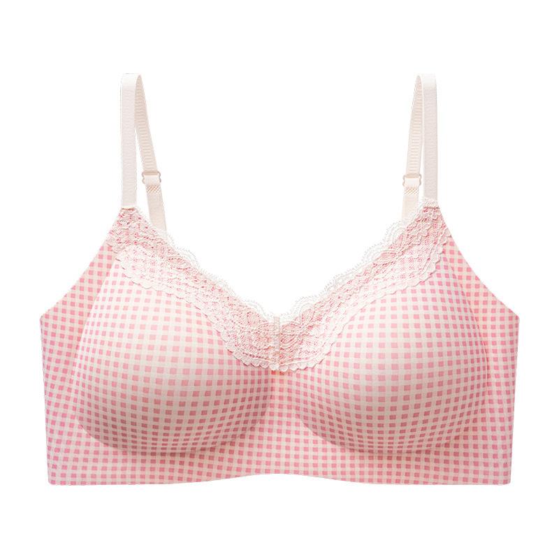 Back buckle lace floral seamless underwear women's small breasts gather and close secondary breasts, anti-sagging, comfortable and soft support