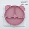 Silicone Bear Ears 3-Compartment Suction Plate for Kids