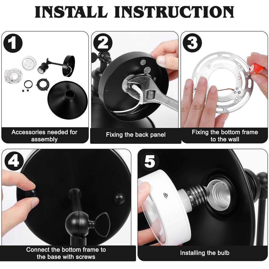 Промышленный светодиодный настенный светильник Перезаряжаемый настенный бра Лампа RGB для гостиной спальни коридора кабинета лестницы Внутренний декоративный свет