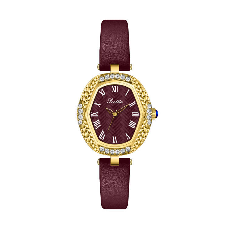 New Arrival Leather Watch Fashion Red Strap Luxury Watch Women’s Diamond Waterproof Watch Gift for Women