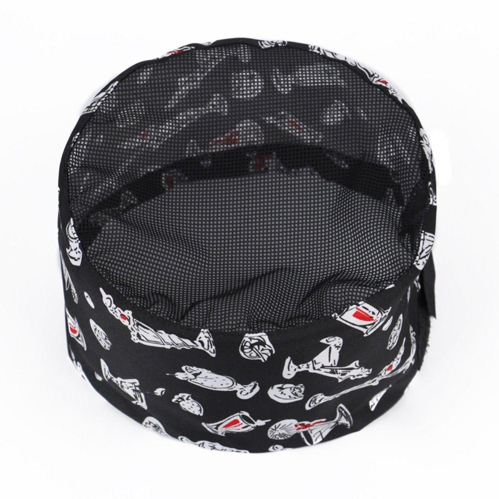 Регулируемый ремешок Поварские кепки с плоским верхом и сеткой Поварской колпак Японская и корейская кухня