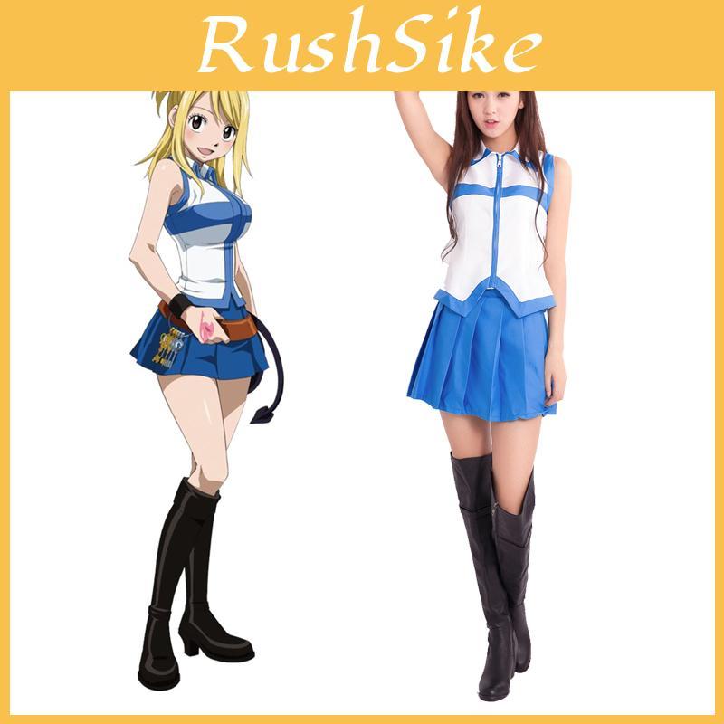 Изысканный косплей-костюм Люси Хартфилии из Fairy Tail, униформа, комплект для вечеринок