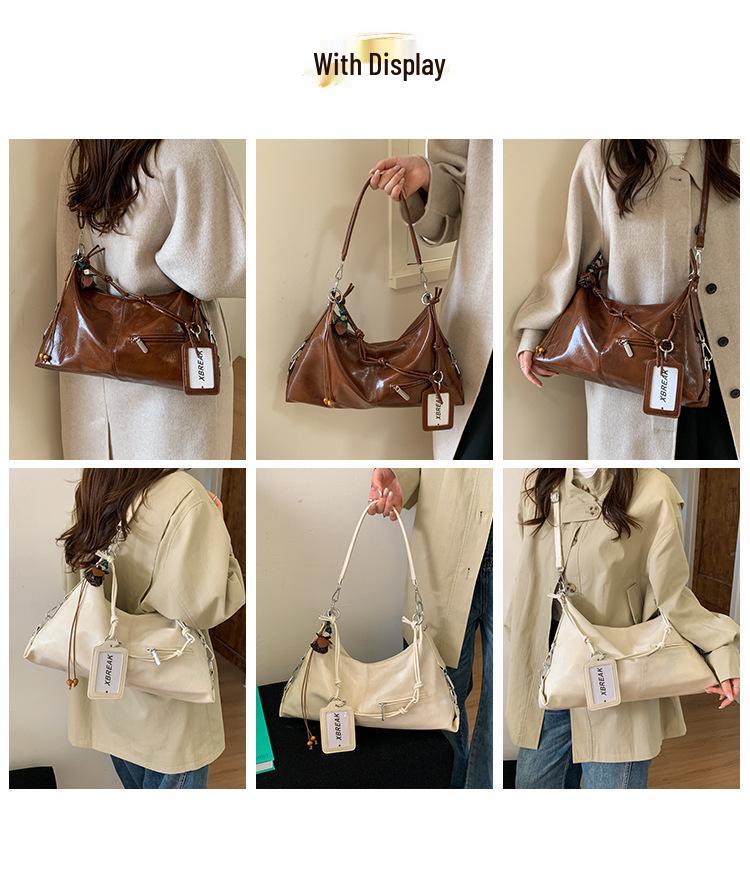 Shiny Minimalist Retro Crossbody Shoulder Bag for Women - Soft Texture, Versatile, Ideal for Outings and Commuting