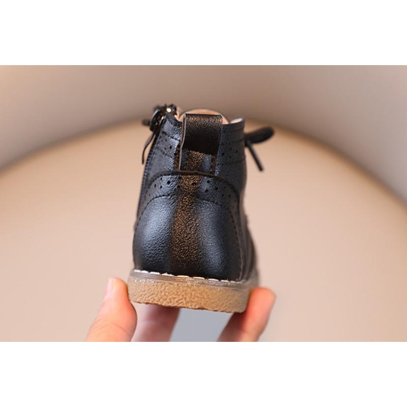 Детские кожаные ботинки в ретро-стиле в британском стиле с высоким голенищем в корейском стиле, одинарные ботинки для девочек, новые осенние кожаные ботинки для мальчиков