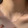 50cm Sparkling Water Wave Chains Necklace Smooth Choker Simple Women For Girls Wedding Gift Fine Jewelry