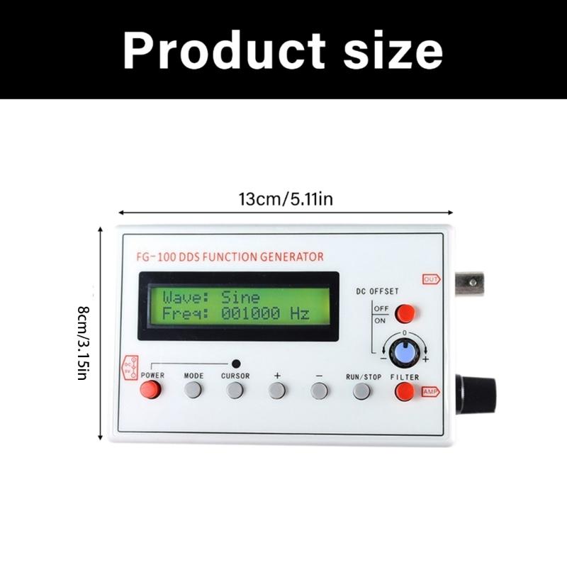 DDS Function Signal Generator 1Hz-500KHz Signal Source Module Generator Meter Sine Square Triangle Sawtooth Waveform