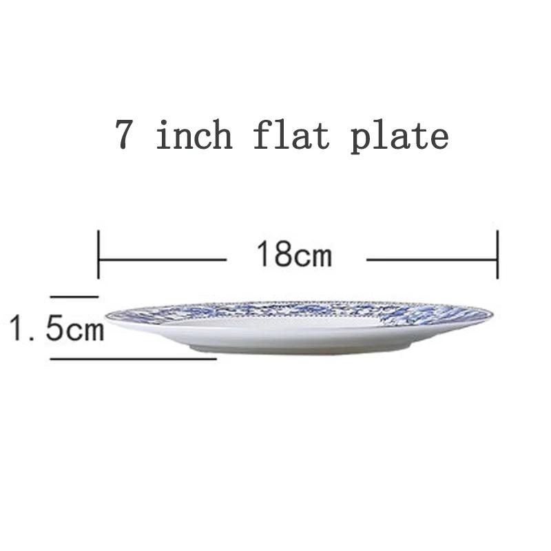 Керамическая посуда Цзиндэчжэнь, блюда и тарелки, 6/10/12 дюймов, рыбные тарелки, сине-белая фарфоровая бытовая кухонная обеденная тарелка