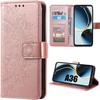 Case for Samsung Galaxy A36 5G - BOOLING - Flap Protection Synthetic Leather Exotic Pattern - Pink