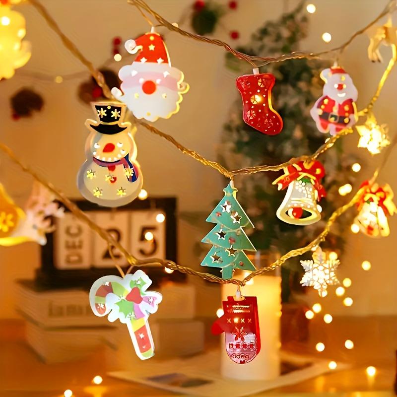 Charming LED Christmas String Lights Santa, Snowman Battery Powered Perfect for Indoor Holiday Decor, Parties & Bedroom Ambiance Ornaments