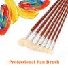 Кисти-веера из натурального ворса и длинной деревянной ручки для акриловой/акварельной живописи