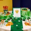 St. Patrick's Day Shamrock Table Runner 72 x 13 Inch, Green and White Clover Pattern Table Cover for Irish Holiday Celebration, Perfect for Home,