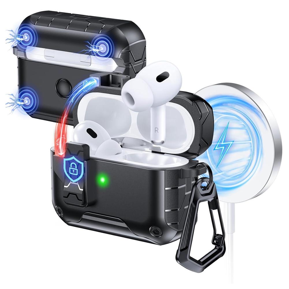 Автоматическое открытие для чехла AirPods Pro 3-го поколения с магнитом, совместим с зарядным чехлом Apple AirPods, полная защитная крышка с брелоком