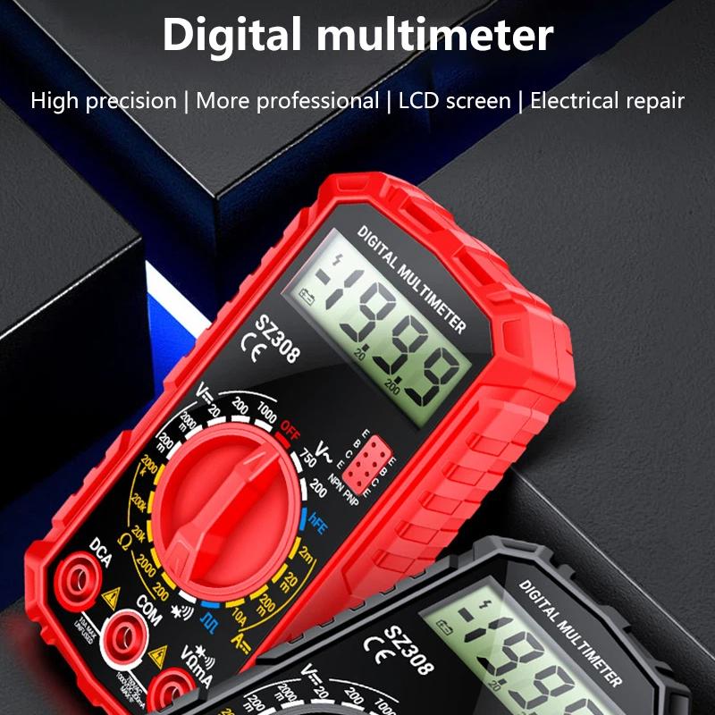 Digital Multimeter AC DC Current Voltage Resistance Tester LCD Screen Ohm Square Wave Test Portable Electrician Measuring Tool