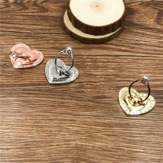 Металлический Универсальный Держатель-Кольцо для Пальца Вращение на 360 Градусов Стразы Форма Сердца Мобильный Телефон